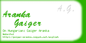 aranka gaiger business card